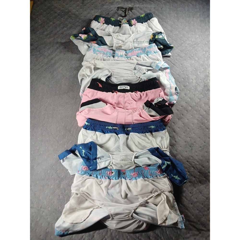 Maamgic Mens Swim Trunks Bundle Lot of 5 Flamingo Shark Floral Size Medium - Picture 7 of 7